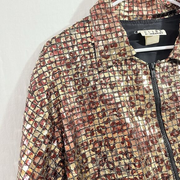 Vintage Guide Leopard Print Sequin Jacket One Size Y2K Gyaru Grunge Hippie - Picture 10 of 10